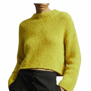 Anthropologie Yellow Cropped Moc Sweater - Soft and Cozy!